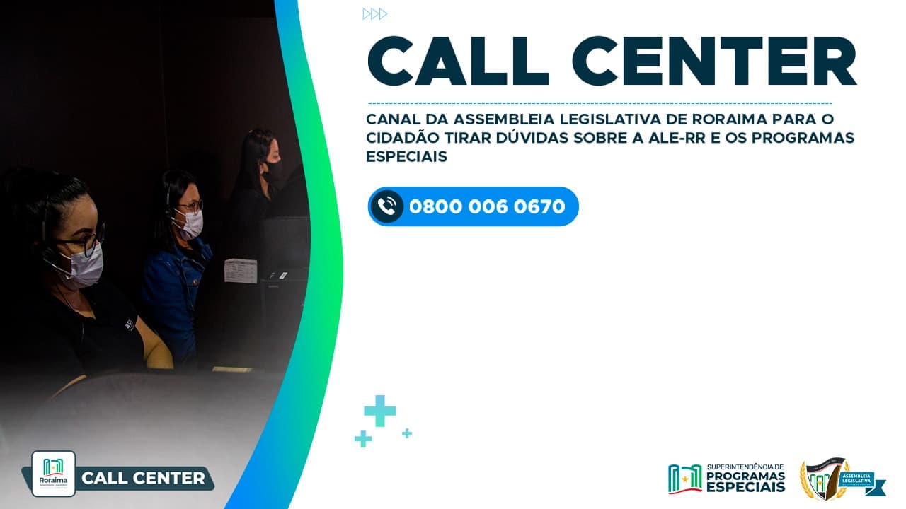 Capa oficial do Call Center da Assembleia Legislativa de Roraima — 0800 006 0670